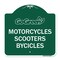 Signmission Go Green Go Green-Motorcycles Scooters Bicycles, Green & White Alum, 18" x 18", GW-1818-23934 A-DES-GW-1818-23934 - alternate 1